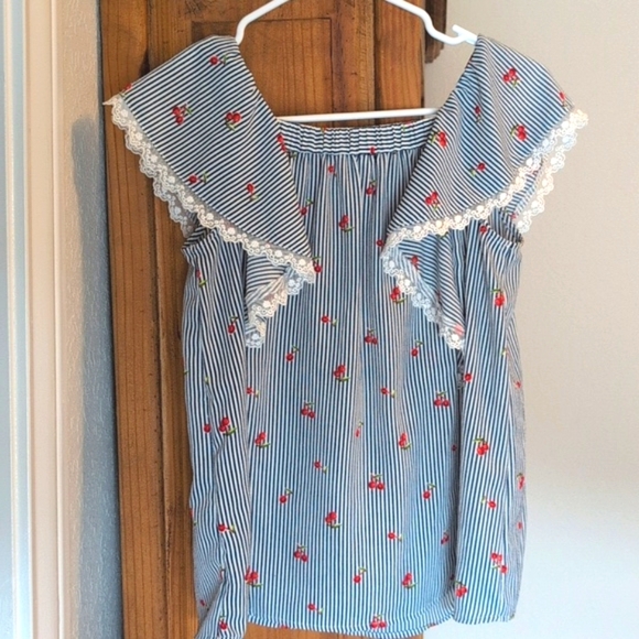 Monteau Striped Cherry-Print Top - Picture 6 of 6